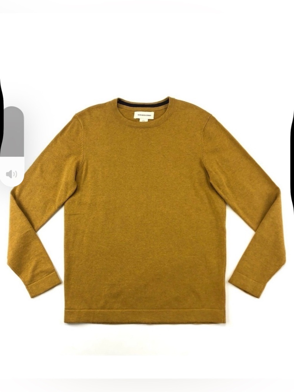 Fredrik Anderson Copenhagen gold cotton crew neck mens pullover sweater Small